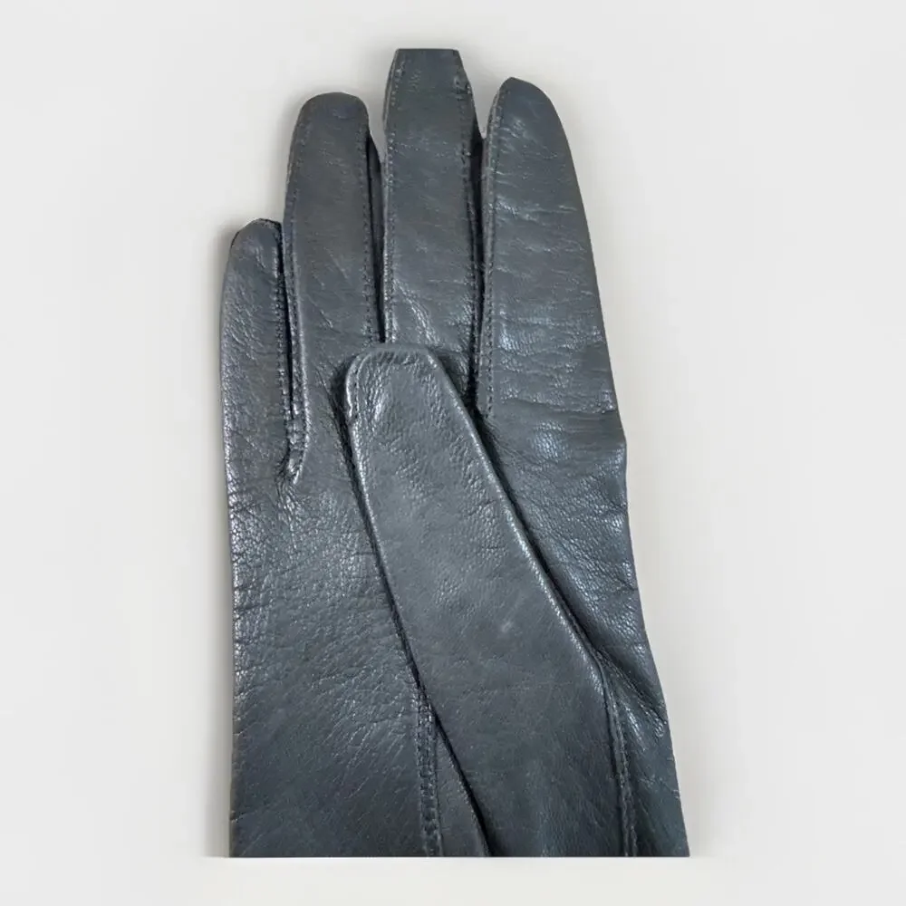 Vintage Boyce-Lazarus Black Leather Opera Gloves 6 Mid-Length Dress 1960s